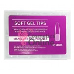 Tipsuri 240 bucati Soft Gel Tips Transparente din gel Cod TPS100AA Long Coffin